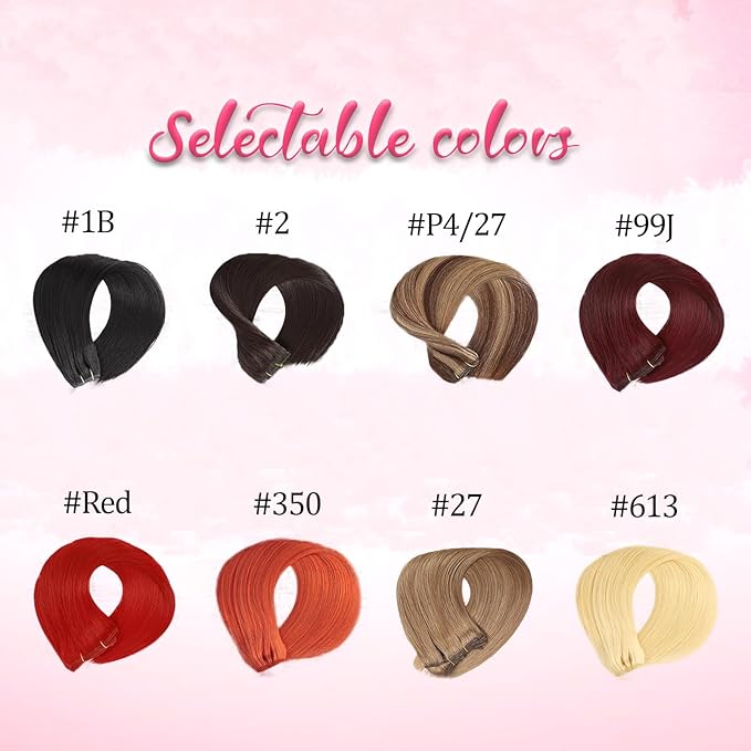 Hair Extensions Real Human Hair Copper Hair Extensions Clip Ins 110g 16inch 8pcs Colorful Soft Silky Clip in Extensions Natural & Soft Long Hair Clip Ins for Women, Can Be Styled Real Human Hair
