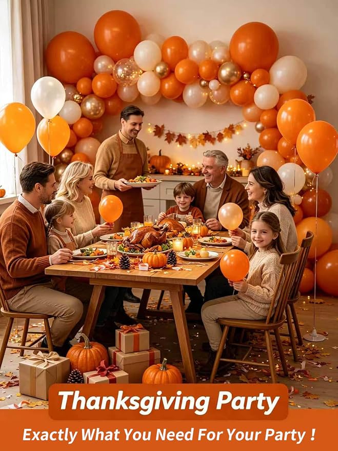 Orange Balloons 125 Pcs Different Sizes 18 12 10 5 Inch Orange Latex Balloon - Image 6