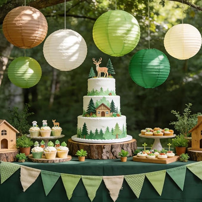 Earth-Tone Paper Lanterns Set - Image 2