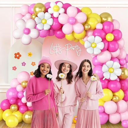 Yellow Pink Balloon Garland, Daisy Balloon Arch - Image 5