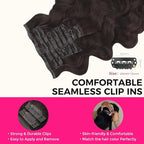 Lashey Seamless Clip in Hair Extensions Human Hair 130g 9pcs 14 Inch Body Wave #2 Dark Brown Clip in Hair Extensions for Women PU Weft Human Hair Clip ins Extensions