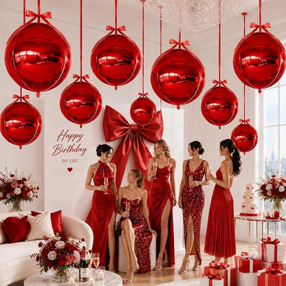 Red Round Foil Balloons - Image 4