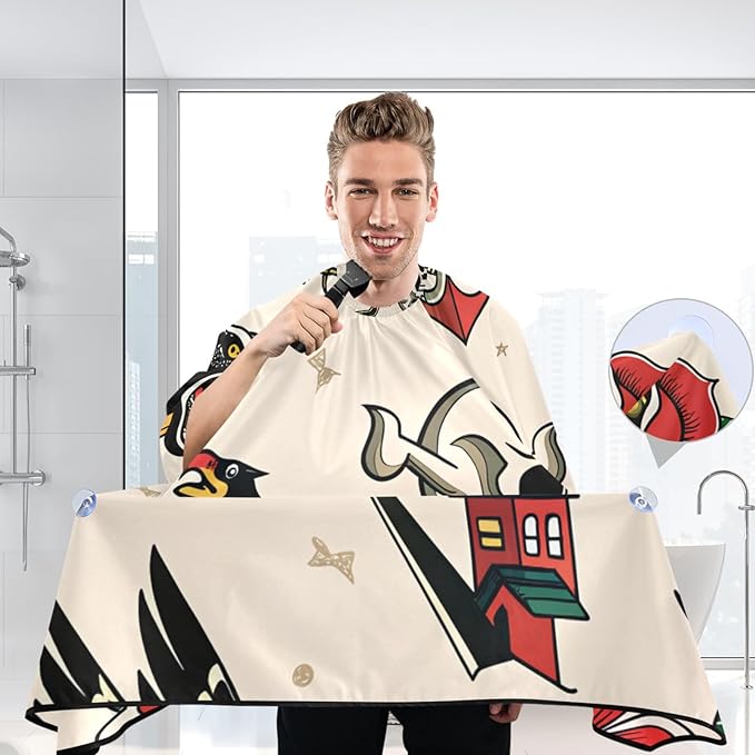 Kigai Hair Cutting Cape for Men & Women Waterproof Professional Barber Cape with Adjustable Closure Snap