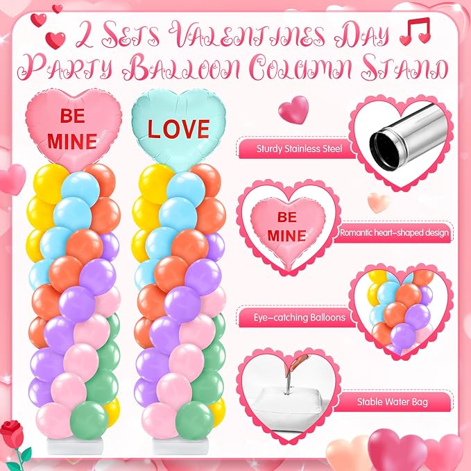 Kasyat 2 Set Valentines Day Balloon Column Stand Kit - Image 3
