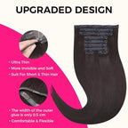 Lashey Seamless Clip in Hair Extensions Human Hair 130g 9pcs #2 Dark Brown Straight 14 Inch Clip in Hair Extensions Real Human Hair for Women