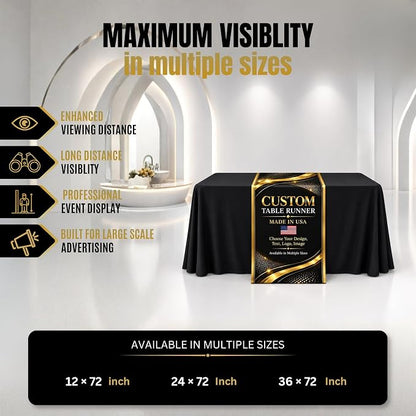 Custom Table Runners with logo by BCB Trade Show Display Printed in USA | 72 - Image 3