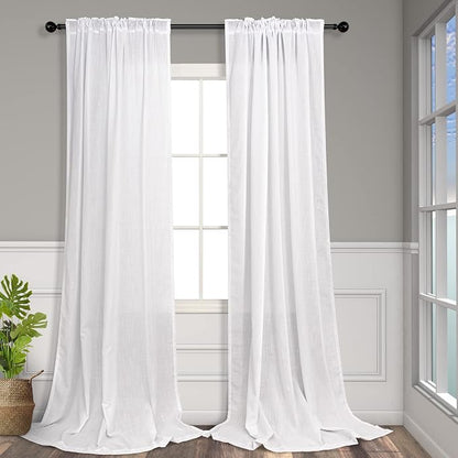 Solid White Curtains 96 Inches Long - Image 8