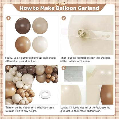 Cream Brown Balloons Arch Garland Kit - Image 5