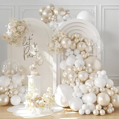 White Balloon Arch Kit for Wedding Bridal Shower Baby Shower Decorations | by LANGASQUE