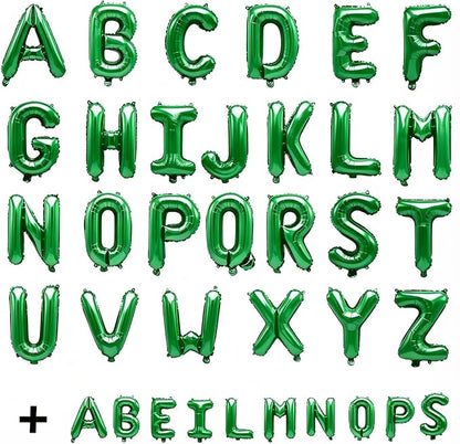 36 Pcs Green Letter Balloons, Custom A-Z Set - Image 2