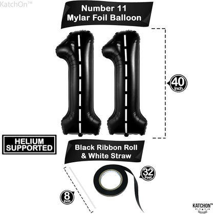 KatchOn Race Car Number 11 Balloon 40 Inch | Balloon Number 11 Black - Image 4