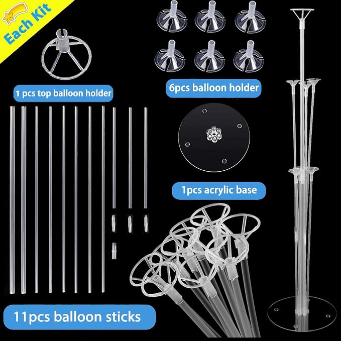 8 Pack Balloon Stand Kits, Fenxyo Balloon Sticks Holder - Image 3