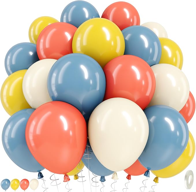 Blue Orange Yellow Balloons by TAOYE
