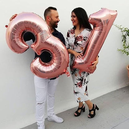40 Inch Rose Gold 13 Number Balloons Giant Jumbo Huge 13 or 31 Foil Mylar - Image 4