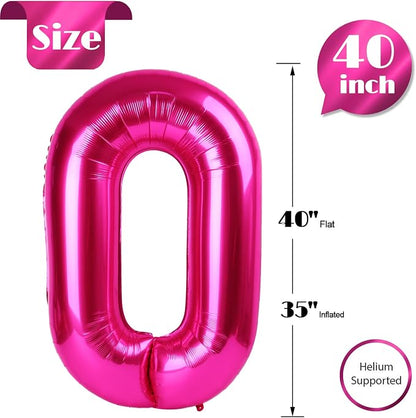 Hot Pink 0 Balloon - Image 5