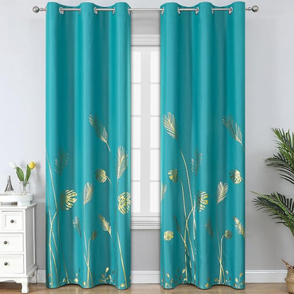 Teal Blackout Curtains 84 Inches Long by ESTELARTEXTILER
