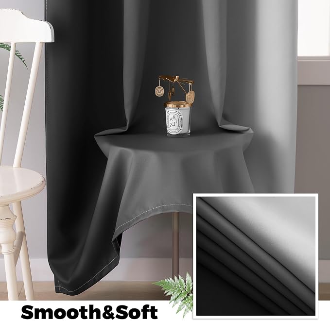 Yakamok 100% Blackout Curtains Ombre Black Curtains - Image 5