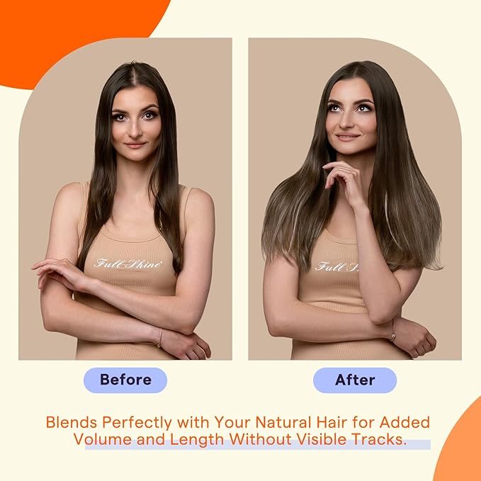 Full Shine Tape in Extensions Color 2 Fading to 60 Blonde Highlight 2 Darkest Brown Balayage 12 Inch Invisible Short Hair Extensions Tape in 30G Tape Ins Human Hair Extensions 20Pcs for Party