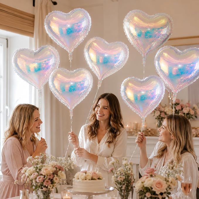 Iridescent Heart Balloons, Baby Shower, Valentine and Party Decorations - Image 7