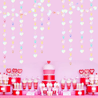Engagement Bachelorette Party-Decorations Iridescent Heart-Ring Garland - 52Ft - Image 7
