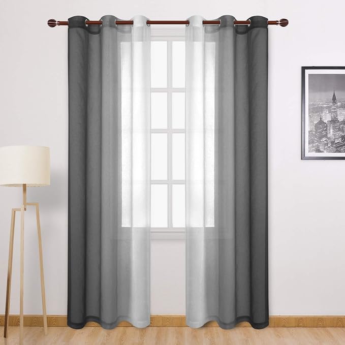 DWCN Black Ombre Sheer Curtains by DWCN