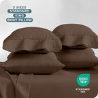 Bare Home Microfiber 4 Pack Standard/Queen Pillowcases, Cocoa, 20x30
