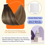 Full Shine Tape in Hair Extensions Human Hair Remy Hair 18 Inch Tape Extensions Color 2 Fading to 3 and 27 Caramel Blonde Balayage 50g Human Hair Extensions Tape Ins 20 PCS for Party
