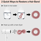 JessLab Spiral Hair Ties, 20 Pcs Traceless Phone Cord Hair Ties No Crease Spiral Bracelet Plastic Coil Ponytail Holders No-Damage Headband Hair Accessory for Girls Women Ladies Gift (Fabric Covered)