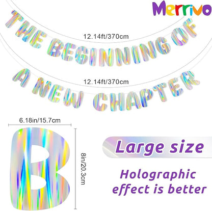 Iridescent The Beginning of a New Chapter Banner, Holographic Pre-Strung Party - Image 2