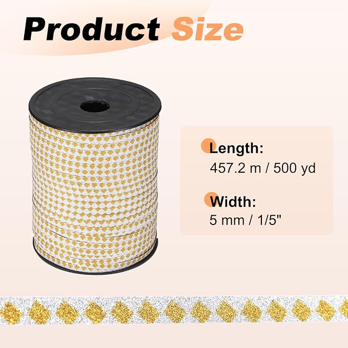 PATIKIL Glitter Curling Ribbon 500yds x 1/5" Plastic Balloon String Ribbon | - Image 2