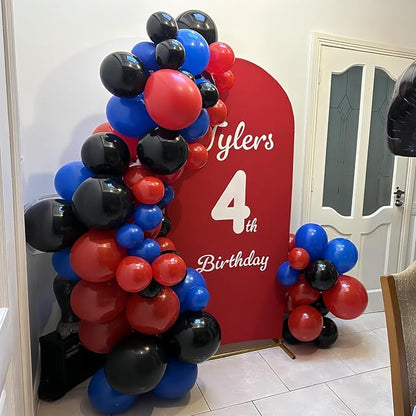 Red Blue Black Balloons, 12 Inch Royal Blue Red Confetti Latex Balloon - Image 4