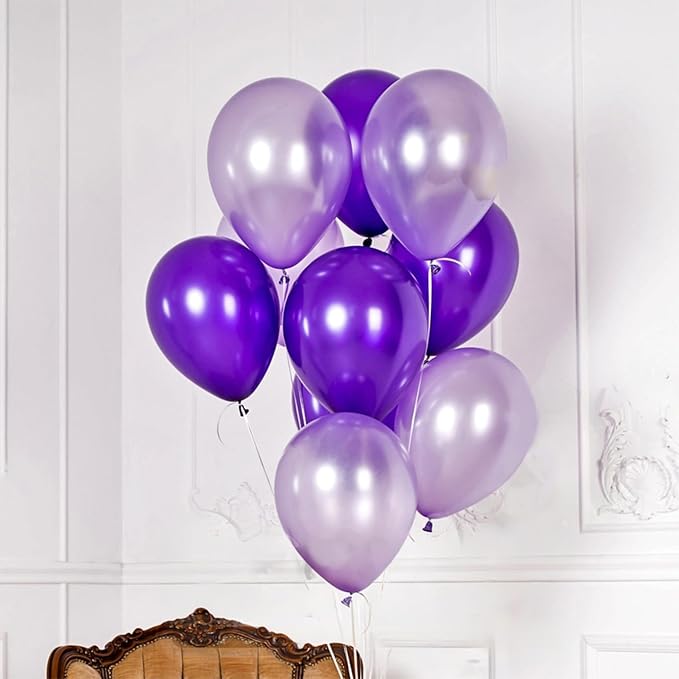 Togvu Purple Balloons, 60 Packs 12 Inch Metallic Chrome Pearl Macaron Light - Image 3