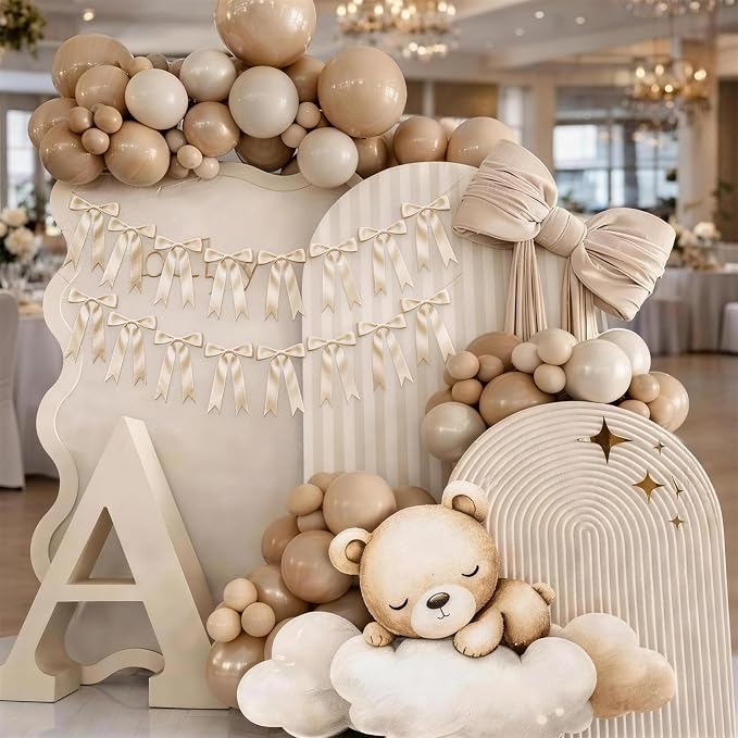 2 Strings Cream Bow Garland Banner Decorations - Image 4
