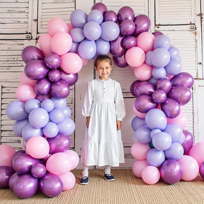 412pcs Pink and Purple Balloons, Different Sizes 18 12 10 5 Inch Pink and - Image 7