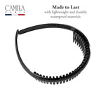 Camila Paris AD110 French Headband for Women, Black, Strong Hold Grip Women's Hair Band, Very Flexible, No Slip and Durable Styling Girls Hair Accessories, Made in France