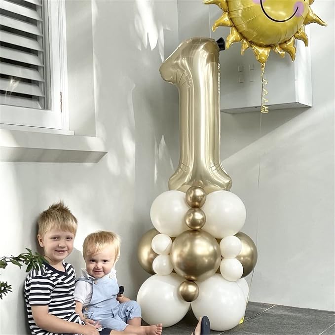 Champagne Gold Number 10 Balloons - Image 3
