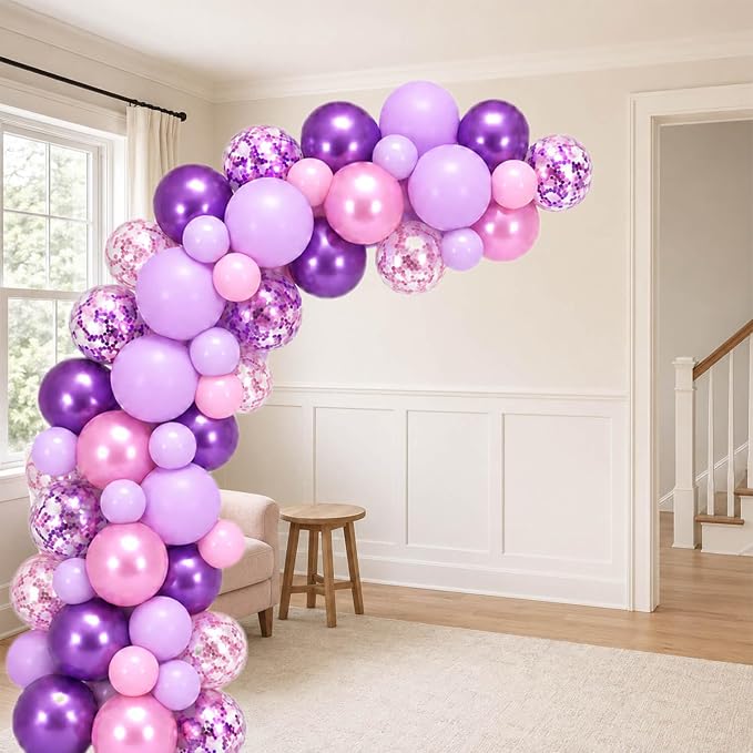 Pink and Purple Balloons Different Size 12 5 inch - Image 6