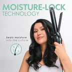 MINT Professional Extra Long Hair Curling Iron 1 1/2 inch | 2-Heater Ceramic Barrel That Stays Hot | 1.5 Inch Hair Iron Curler for Beach Waves | Travel-Ready International Dual Voltage