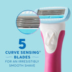 Schick Hydro Silk TrimStyle Razor with Bikini Trimmer for Women | 2-in-1 Bikini Razor for Women and Womens Trimmer for Pubic Hair, Includes 1 Waterproof Handle, 3 Refills & 1 AAA Battery