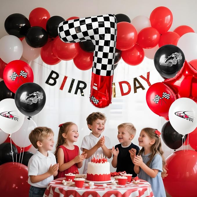 1 pack racing theme 40-inch digital foil balloon, featuring black and white - Image 6
