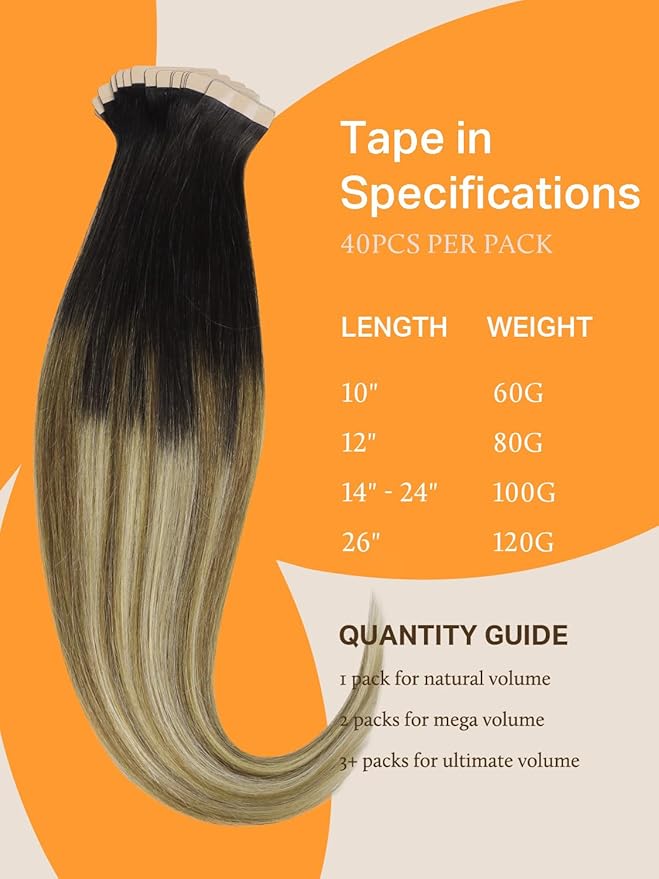 DOORES Tape in Hair Extensions, Dark Brown to Dirty Blonde 12 Inch 80g 40pcs, Human Hair Extensions Tape in Remy Straight Hair Extensions for Women