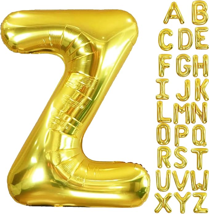 40 Inch Letter Foil Balloons Gold by Aeniaza