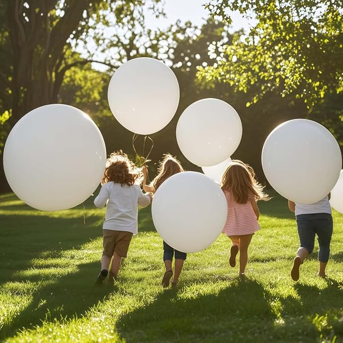 50 Pack White Balloons 24 Inch White Latex Party Balloon - Image 4