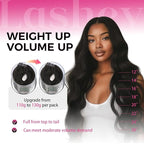Lashey Seamless Clip in Hair Extensions Human Hair 130g 7pcs Body Wave Thick Remy Human Hair Extensions 24 Inch Natural Black Clip ins with Full End