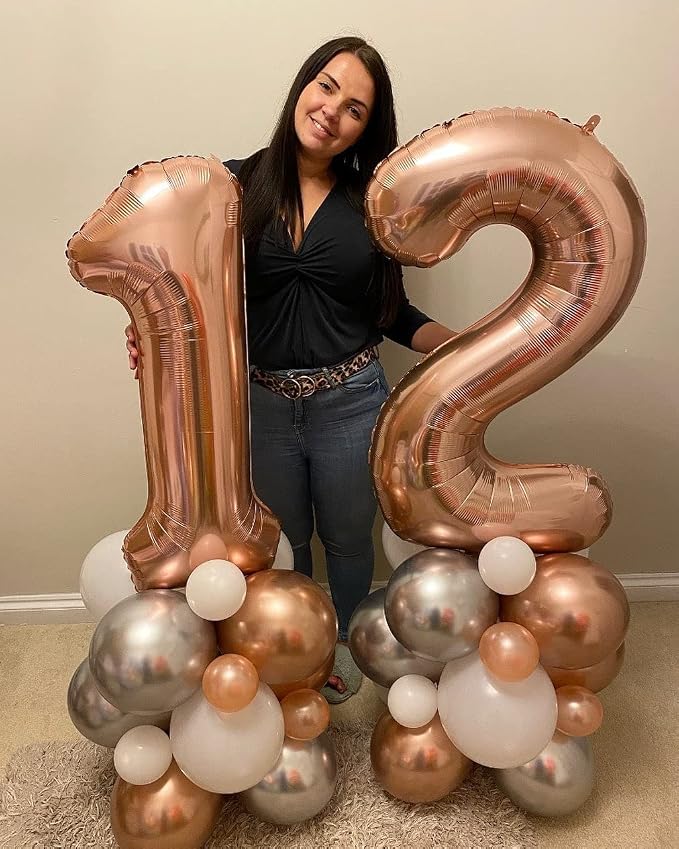 40 Inch Rose Gold 21 Number Balloons Giant Jumbo Huge 12 or 21 Foil Mylar - Image 5
