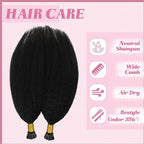 YoungSee I Tip Hair Extensions Kinky Straight Black Itip Hair Extensions Real Human Hair Black 20In 50g I Tip Hair Extensions Human Hair Kinky 50s Invisible Hair Extensios Yaki Straight for Wedding