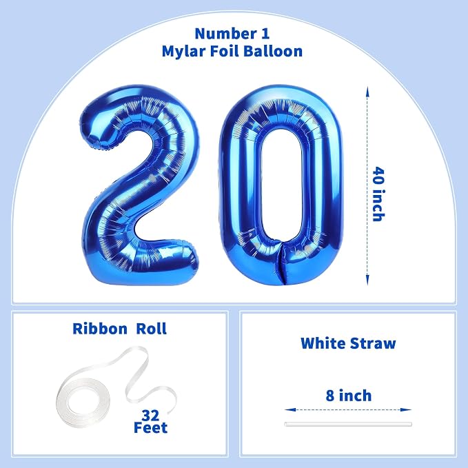 Number Balloons Navy Blue Balloons - Image 2