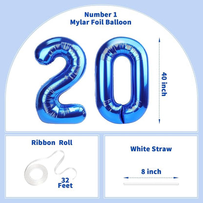 Number Balloons Navy Blue Balloons - Image 2