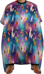 Extra Large Hair Styling Cape, Haircut Apron Funny Sloth Riding Llama Haircuting Salon Cape Gown for Hair Cutting Styling