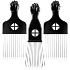 3 Pack CAREHOOD Metal Afro Lift Comb - Wide Tooth for Men's and Women's Curly/Textured Hair, Detangling Tool for Wigs, Braids, and Styling